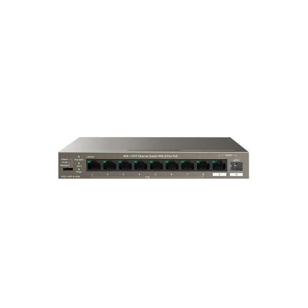 سوییچ 10 پورت PoE تندا مدل TENDA TEG1110PF-8-102W