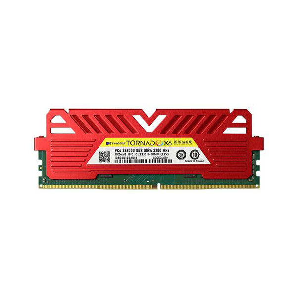 رم کامپیوتر DDR4 تک کاناله 3200 مگاهرتز CL22 توین موس مدل Tornado X6 ظرفیت 8 گیگابایت